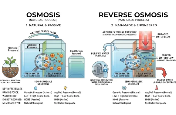 Osmosis Vs Reverse Osmosis Plants